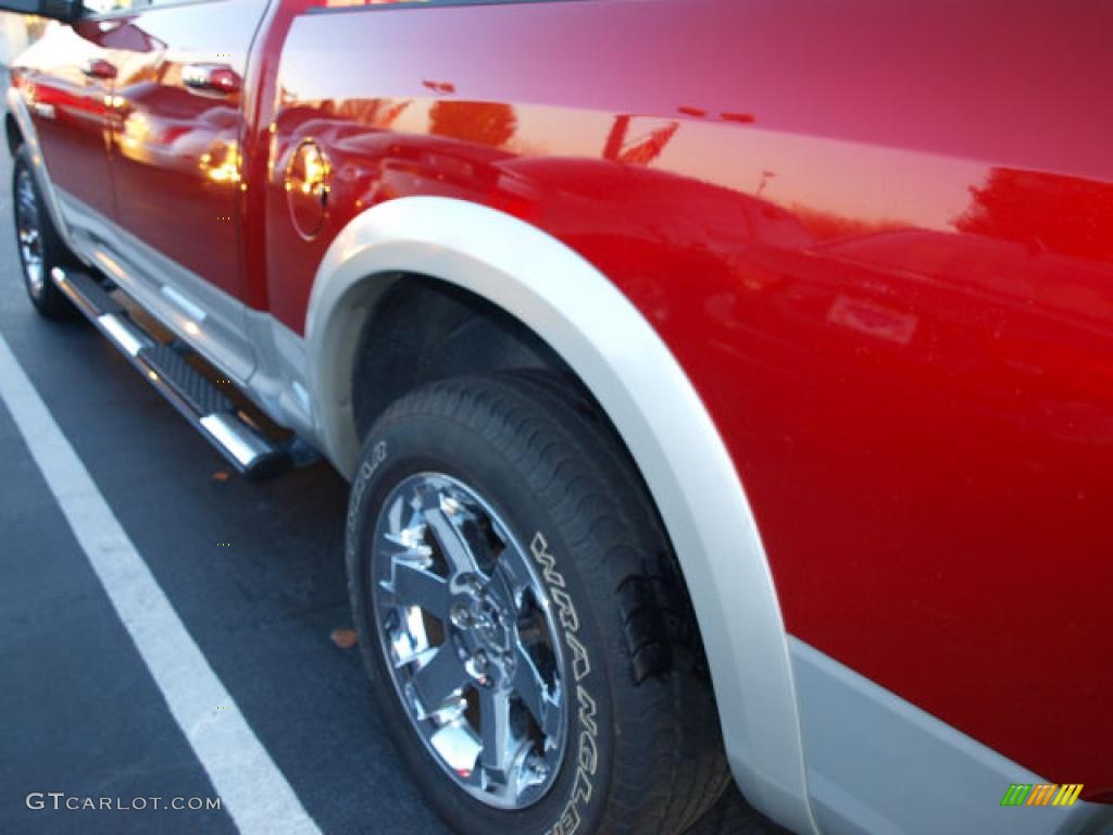 2009 Ram 1500 Laramie Crew Cab 4x4 - Inferno Red Crystal Pearl / Light Pebble Beige/Bark Brown photo #4