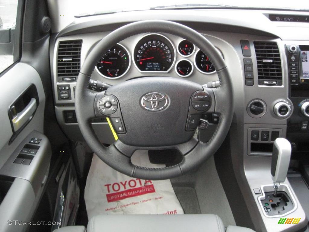 2011 Toyota Sequoia Limited 4WD Graphite Gray Steering Wheel Photo #40532004