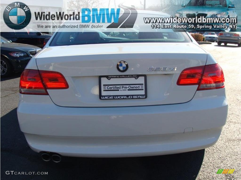 2008 3 Series 328xi Coupe - Alpine White / Coral Red/Black photo #5
