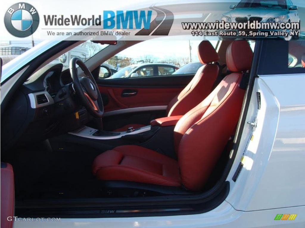 2008 3 Series 328xi Coupe - Alpine White / Coral Red/Black photo #7