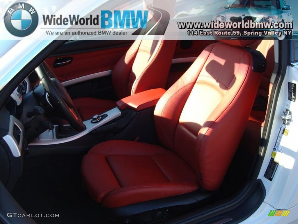 2008 3 Series 328xi Coupe - Alpine White / Coral Red/Black photo #8