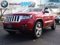 2011 Inferno Red Crystal Pearl Jeep Grand Cherokee Overland 4x4  photo #1