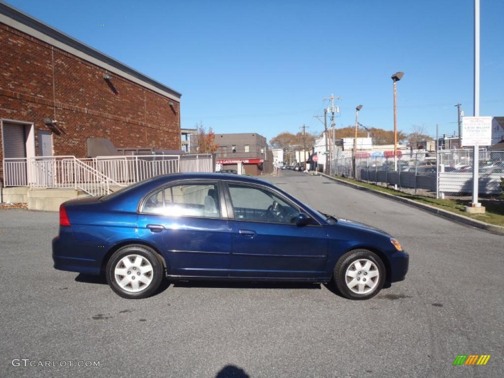 2002 Civic EX Sedan - Eternal Blue Pearl / Gray photo #7