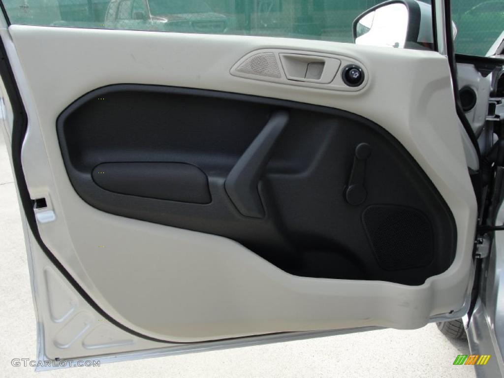2011 Ford Fiesta S Sedan Light Stone/Charcoal Black Cloth Door Panel Photo #40542297