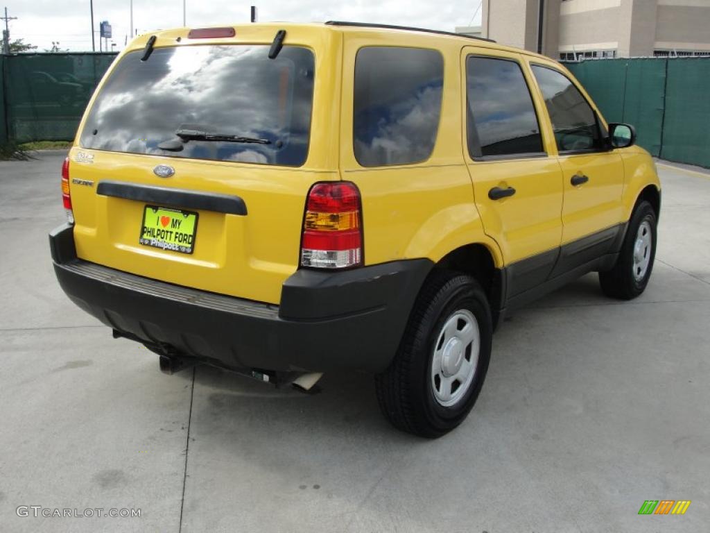 2003 Escape XLS V6 - Chrome Yellow Metallic / Medium Dark Flint photo #3