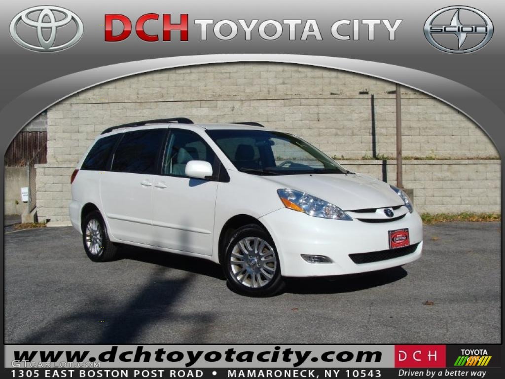 2007 Sienna XLE Limited AWD - Arctic Frost Pearl White / Stone photo #1