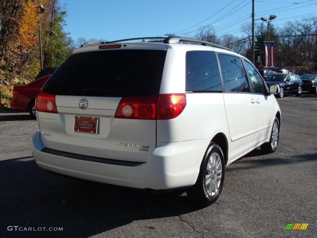 2007 Sienna XLE Limited AWD - Arctic Frost Pearl White / Stone photo #10