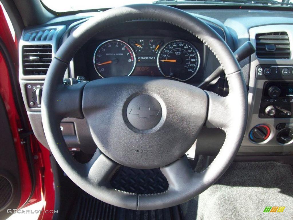 2011 Chevrolet Colorado LT Crew Cab 4x4 Ebony Steering Wheel Photo #40547565