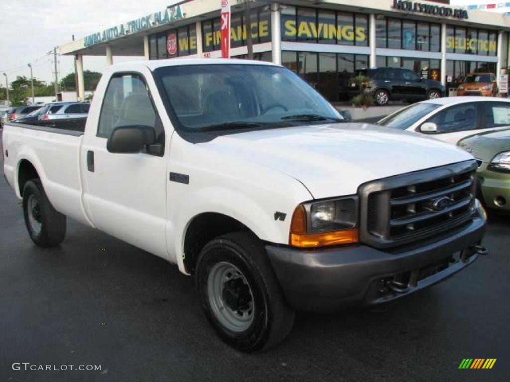 2000 F350 Super Duty XL Regular Cab - Oxford White / Medium Graphite photo #1