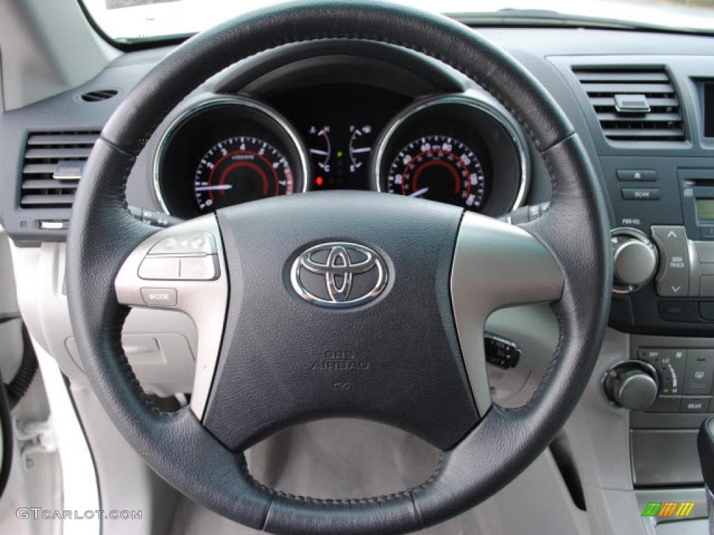 2010 Toyota Highlander V6 Ash Steering Wheel Photo #40553001