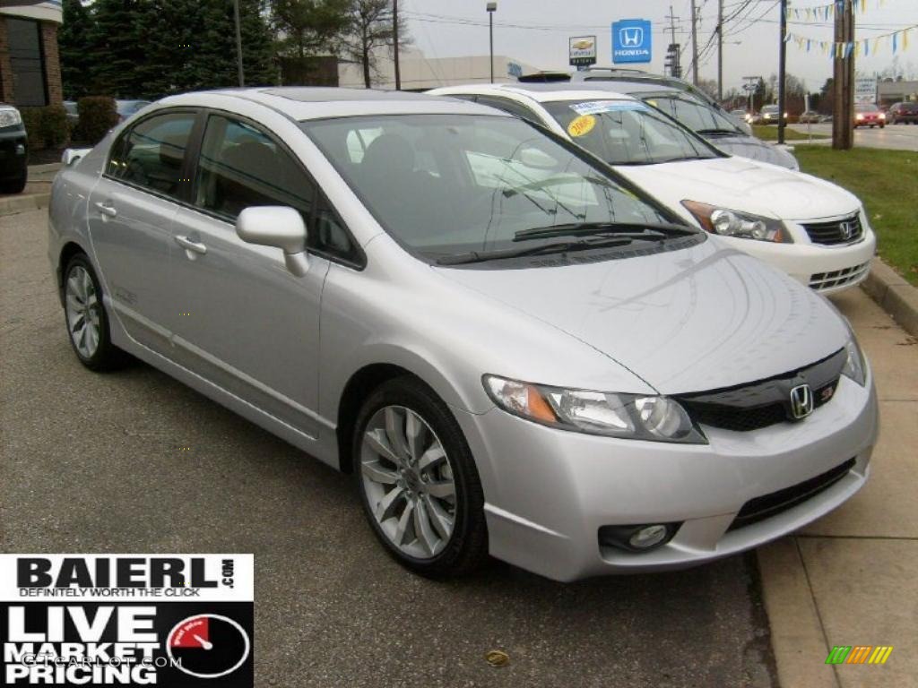 2010 Civic Si Sedan - Alabaster Silver Metallic / Black photo #1