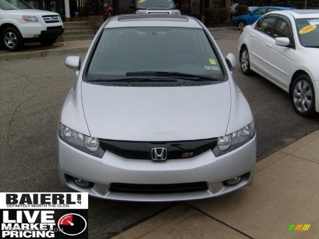 2010 Civic Si Sedan - Alabaster Silver Metallic / Black photo #2