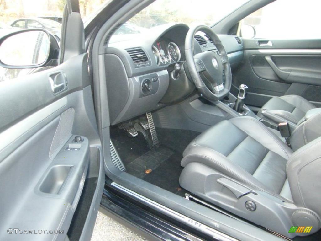 Anthracite Black Leather Interior 2009 Volkswagen GTI 2 Door Photo #40563137