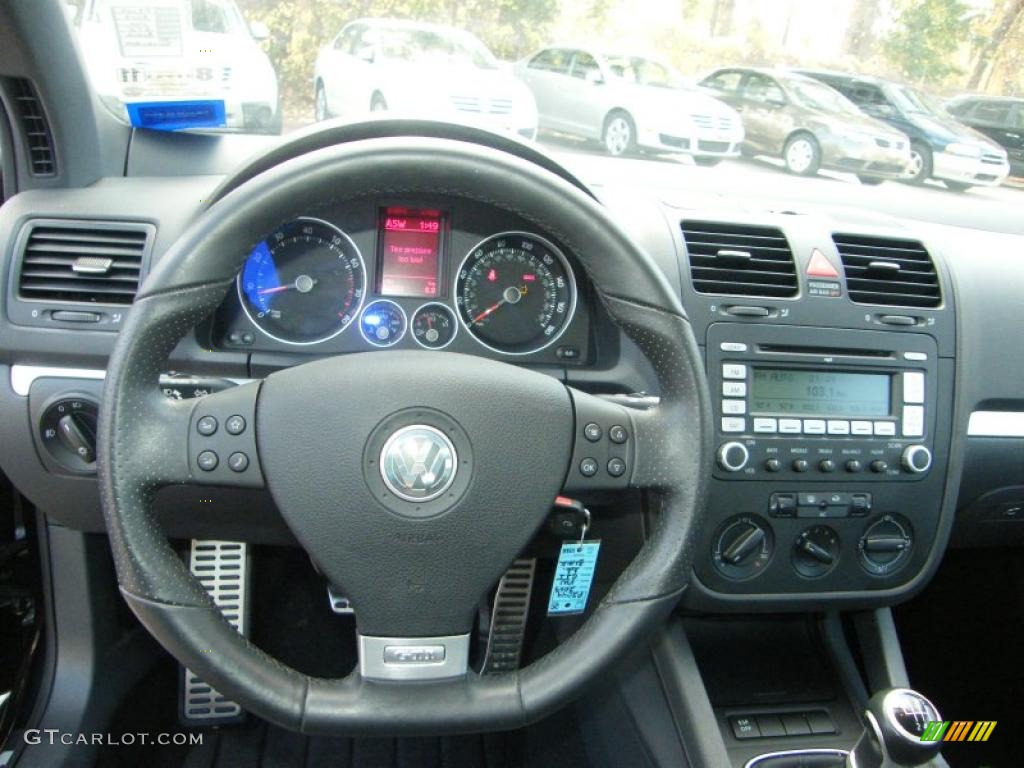 2009 Volkswagen GTI 2 Door Anthracite Black Leather Dashboard Photo #40563224
