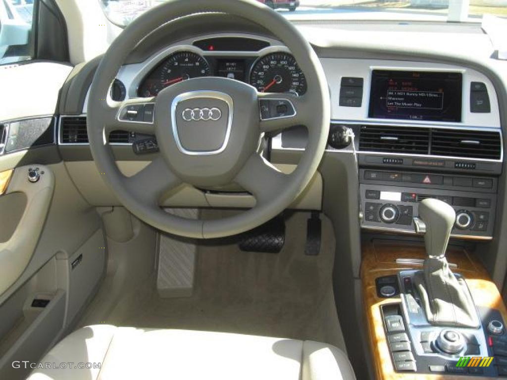 2011 Audi A6 3.0T quattro Sedan Cardamom Beige Dashboard Photo #40565573