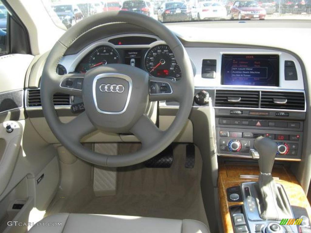 2011 Audi A6 3.0T quattro Sedan Cardamom Beige Dashboard Photo #40566006