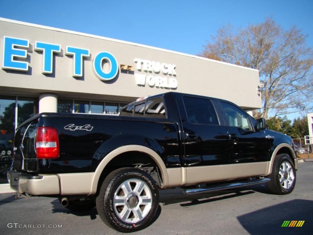 2008 F150 King Ranch SuperCrew 4x4 - Black / Tan/Castaño Leather photo #6