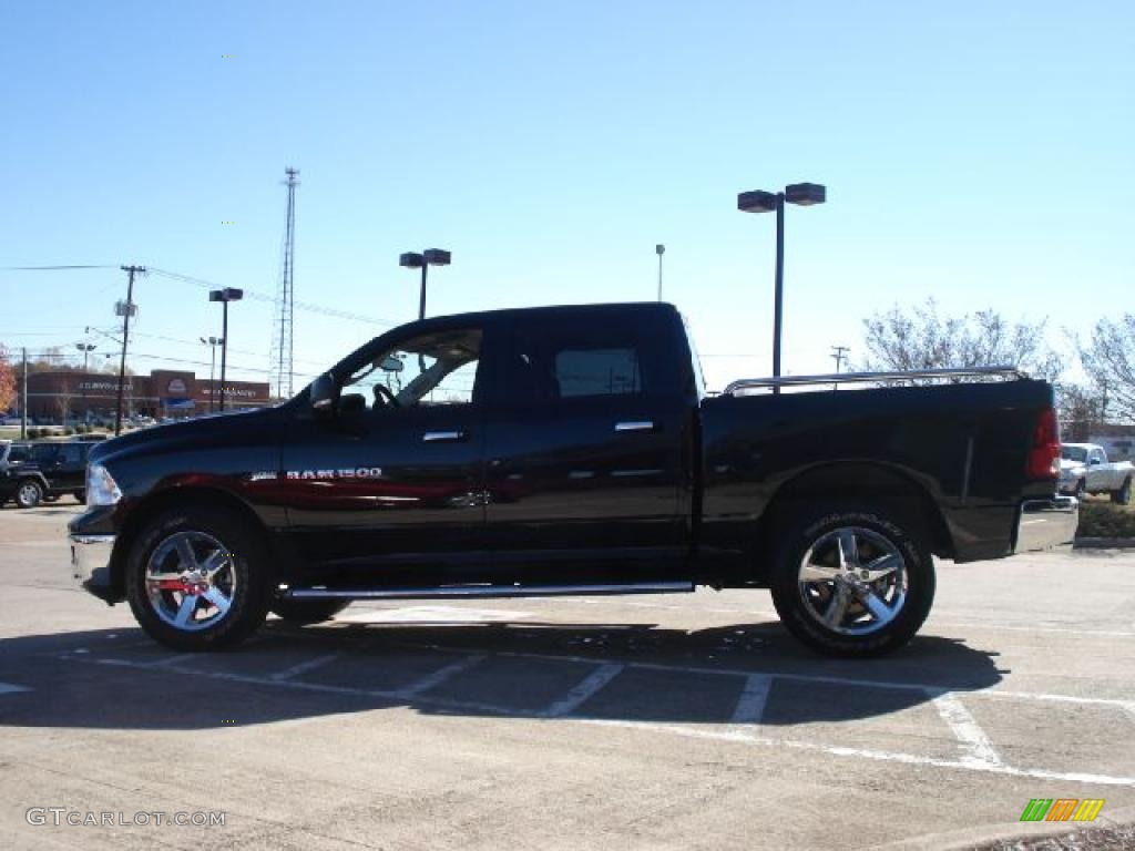 2011 Ram 1500 SLT Crew Cab 4x4 - Brilliant Black Crystal Pearl / Dark Slate Gray/Medium Graystone photo #6