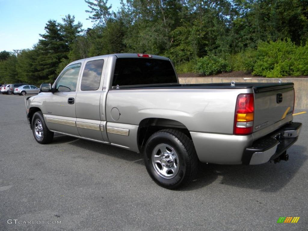 2002 Silverado 1500 LS Extended Cab - Light Pewter Metallic / Medium Gray photo #6