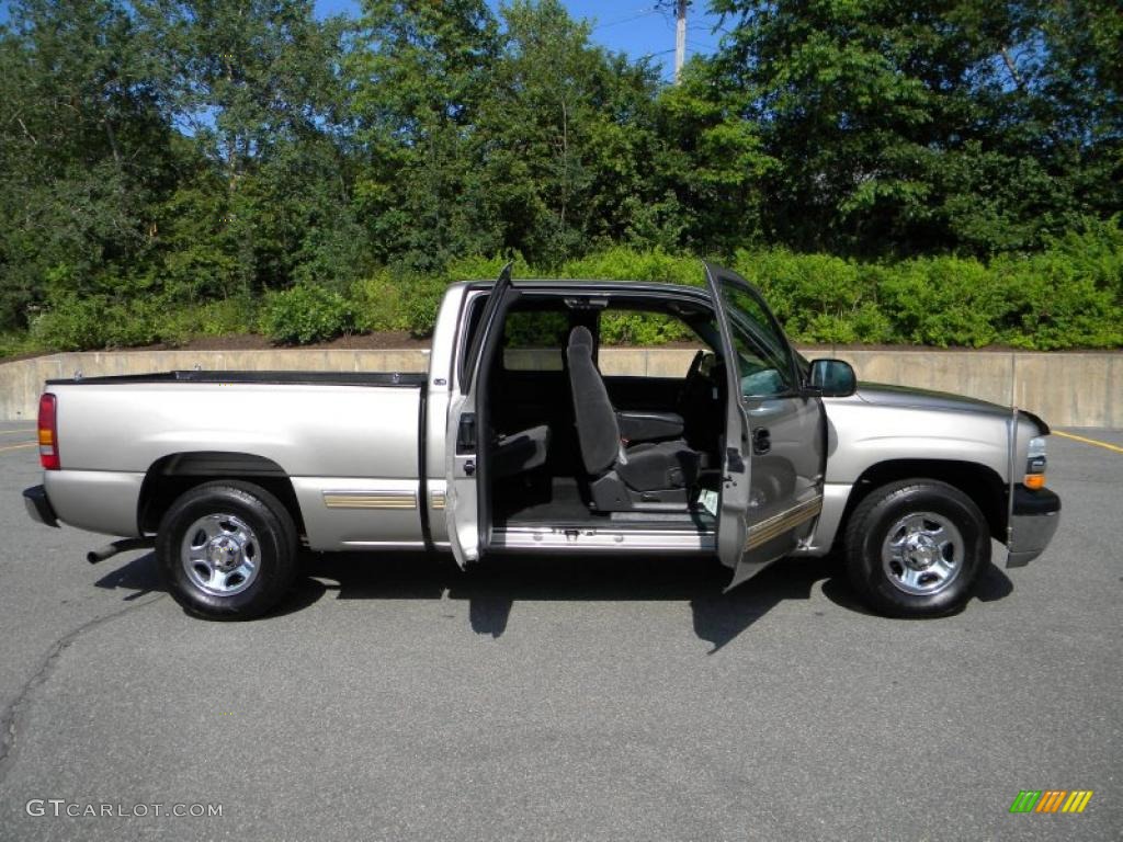 2002 Silverado 1500 LS Extended Cab - Light Pewter Metallic / Medium Gray photo #7