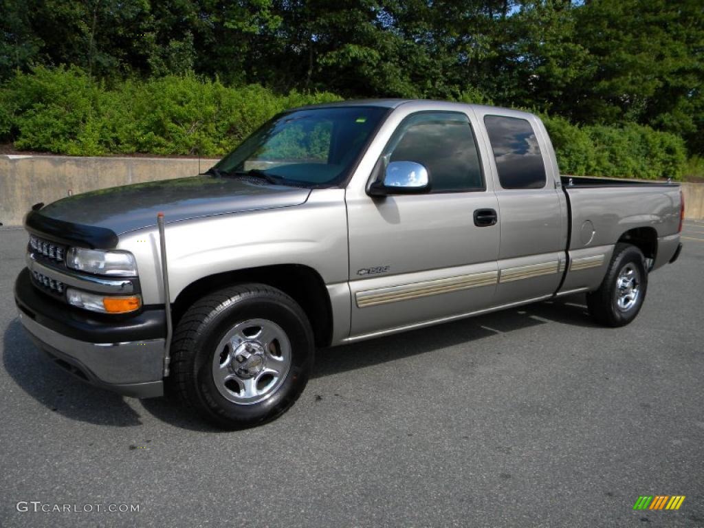 2002 Silverado 1500 LS Extended Cab - Light Pewter Metallic / Medium Gray photo #10