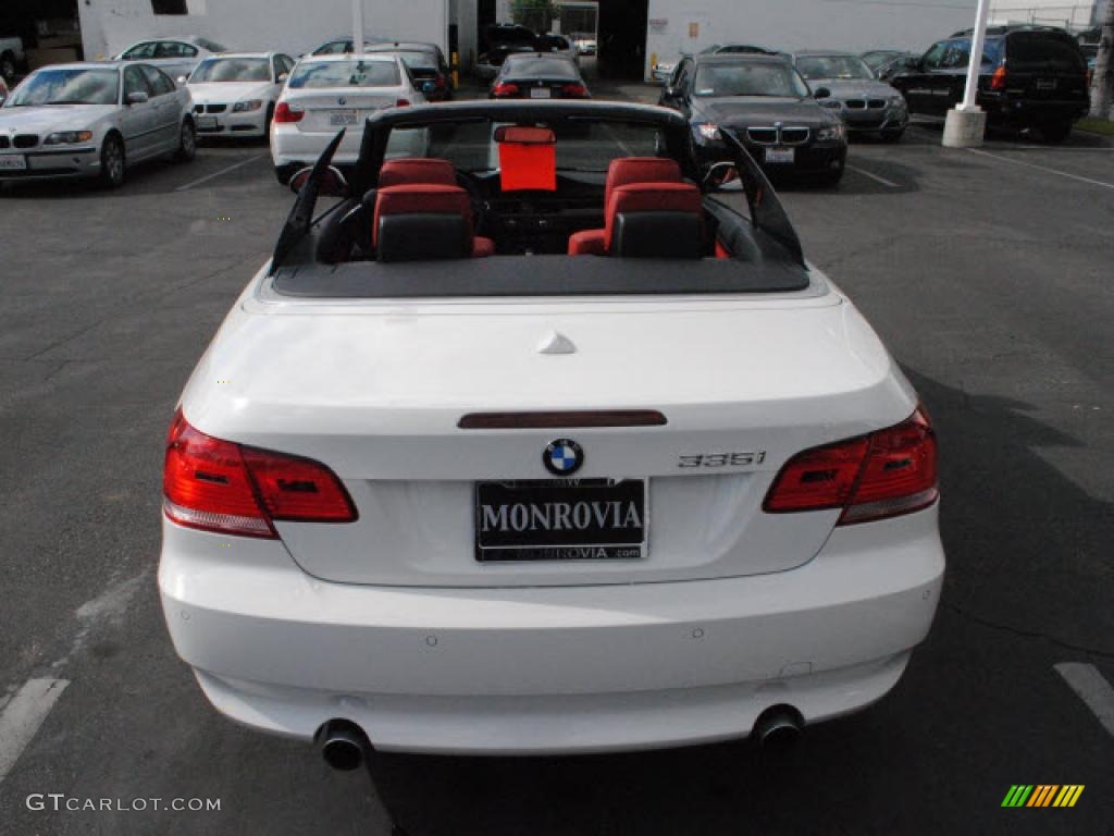 2008 3 Series 335i Convertible - Alpine White / Coral Red/Black photo #10