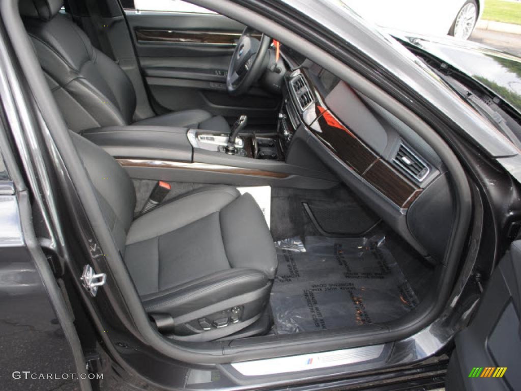 Black Nappa Leather Interior 2010 BMW 7 Series 750Li Sedan Photo #40578281