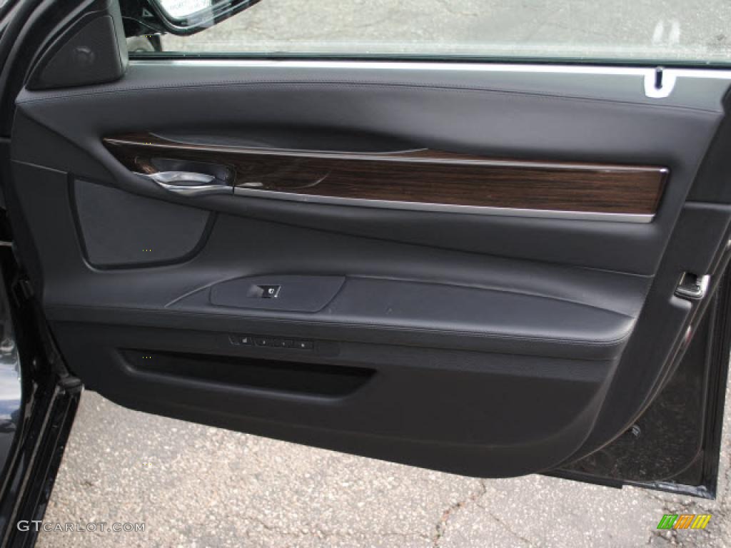 2010 BMW 7 Series 750Li Sedan Black Nappa Leather Door Panel Photo #40578297