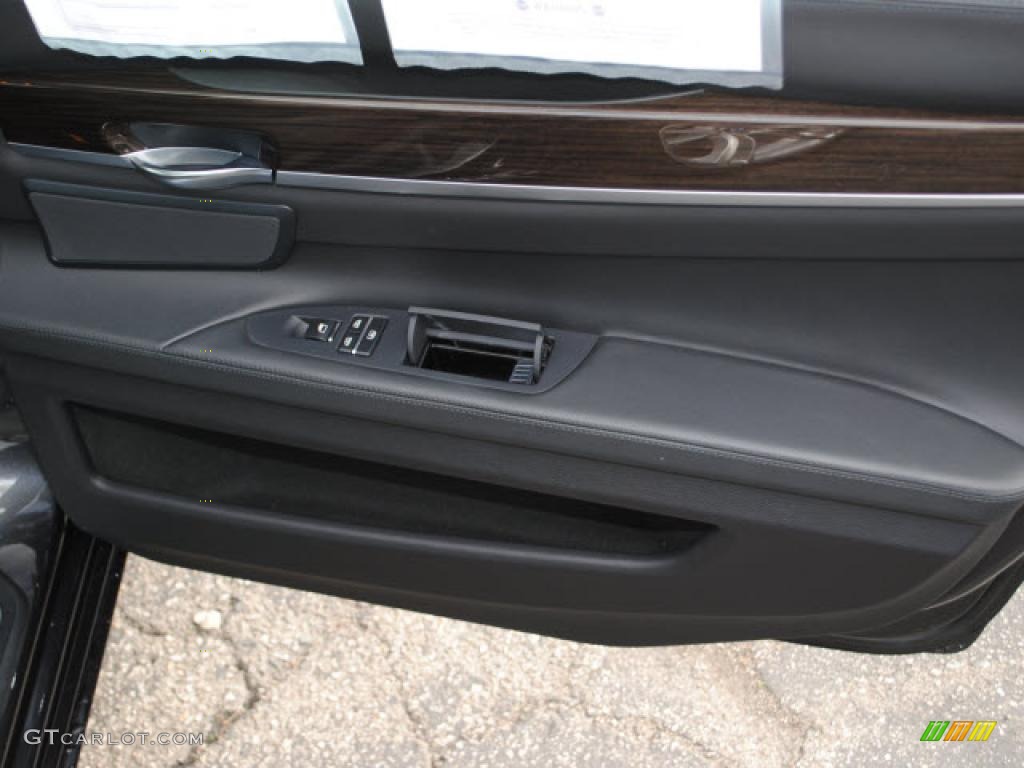 2010 BMW 7 Series 750Li Sedan Black Nappa Leather Door Panel Photo #40578317