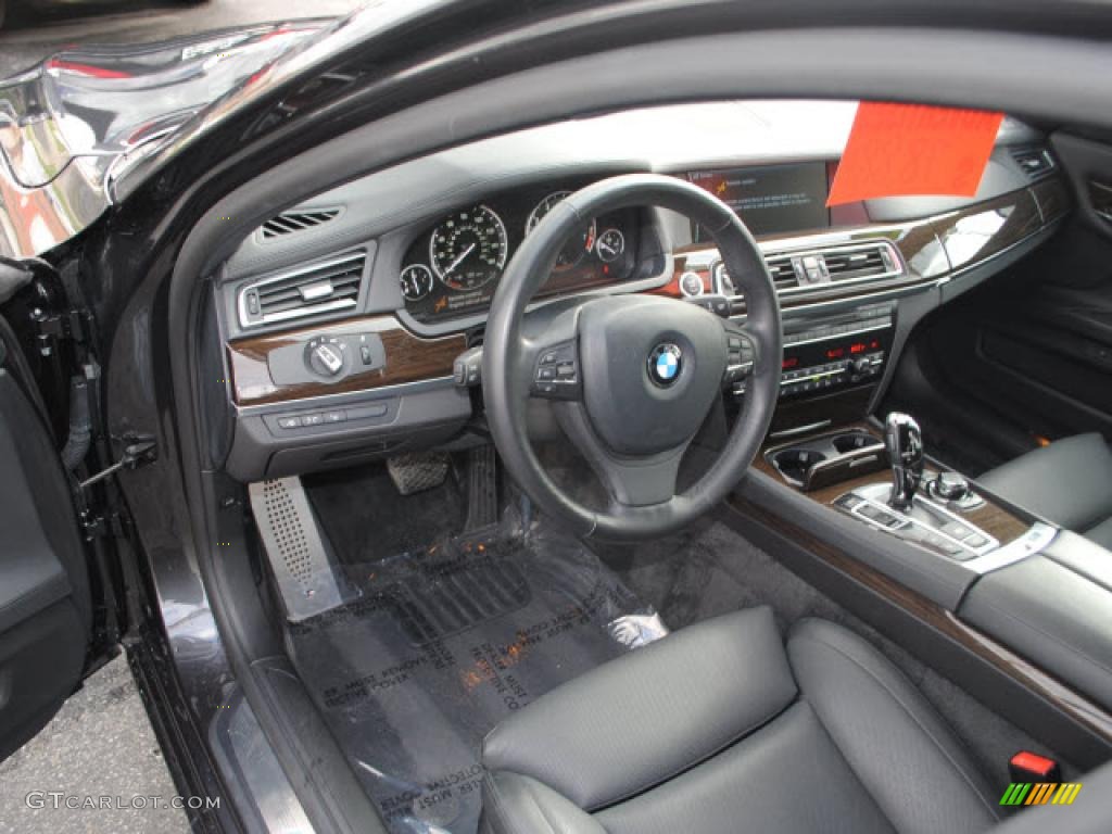 Black Nappa Leather Interior 2010 BMW 7 Series 750Li Sedan Photo #40578421