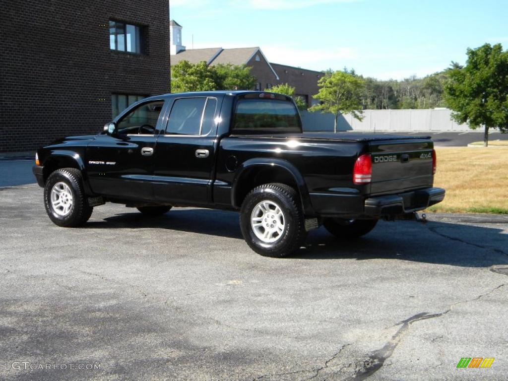 2002 Dakota Sport Quad Cab 4x4 - Black / Dark Slate Gray photo #5