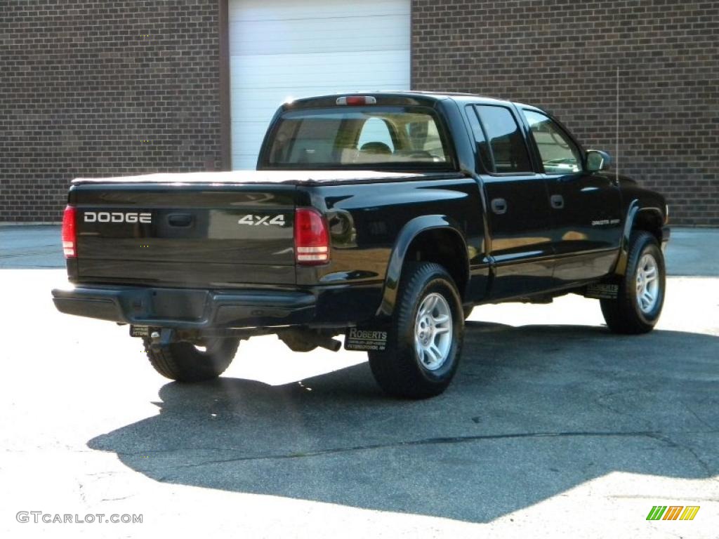 2002 Dakota Sport Quad Cab 4x4 - Black / Dark Slate Gray photo #9