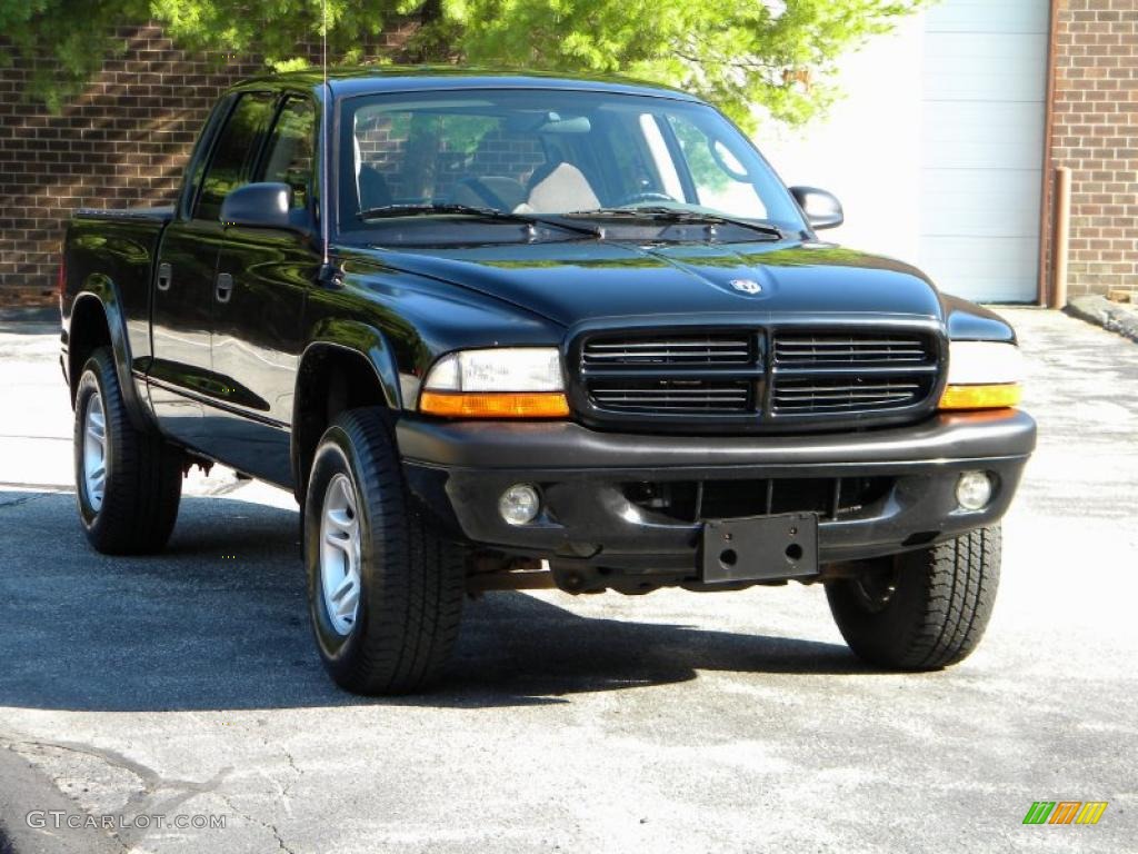 2002 Dakota Sport Quad Cab 4x4 - Black / Dark Slate Gray photo #15