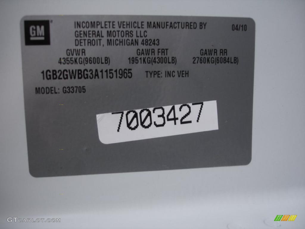 2010 Express 3500 Cargo Van - Summit White / Medium Pewter photo #15