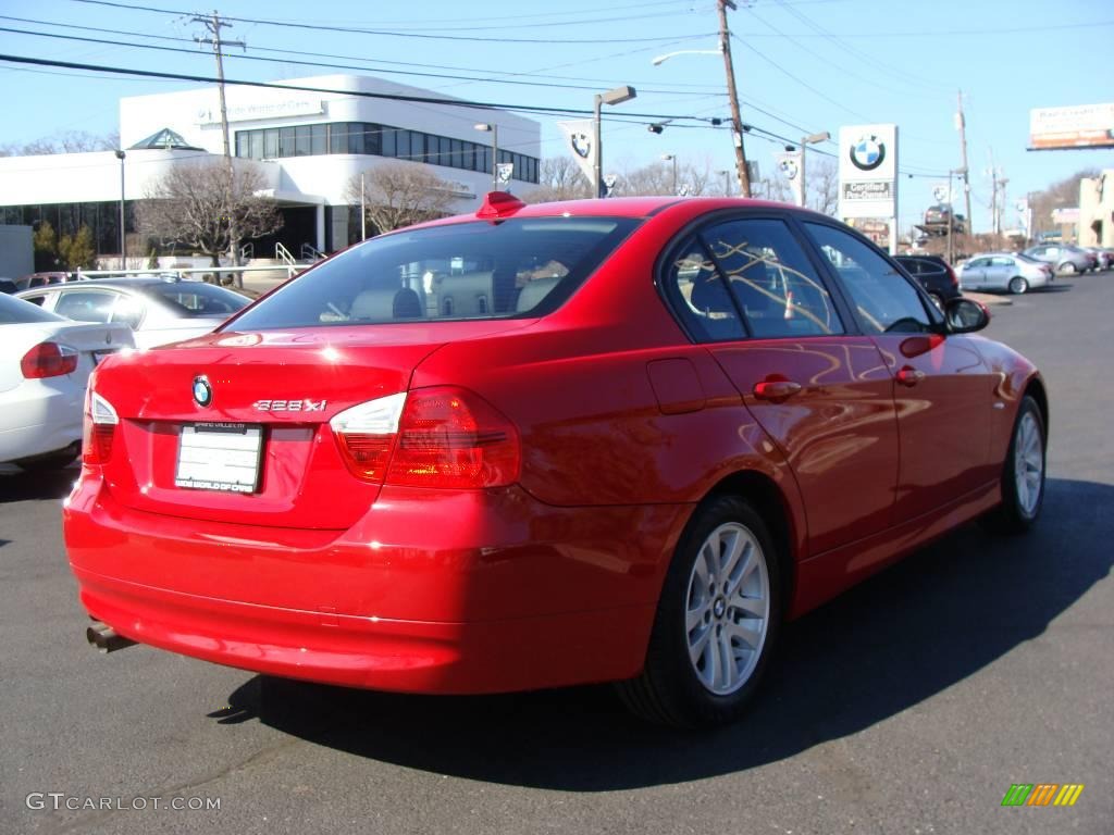 2007 3 Series 328xi Sedan - Crimson Red / Black photo #4