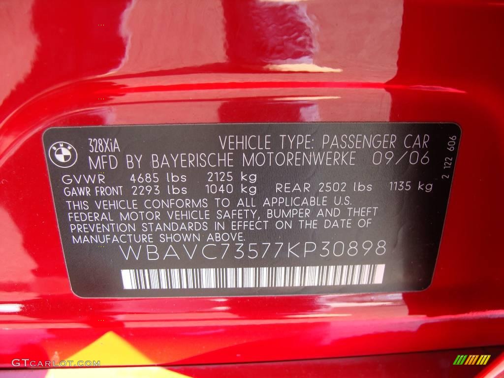 2007 3 Series 328xi Sedan - Crimson Red / Black photo #15