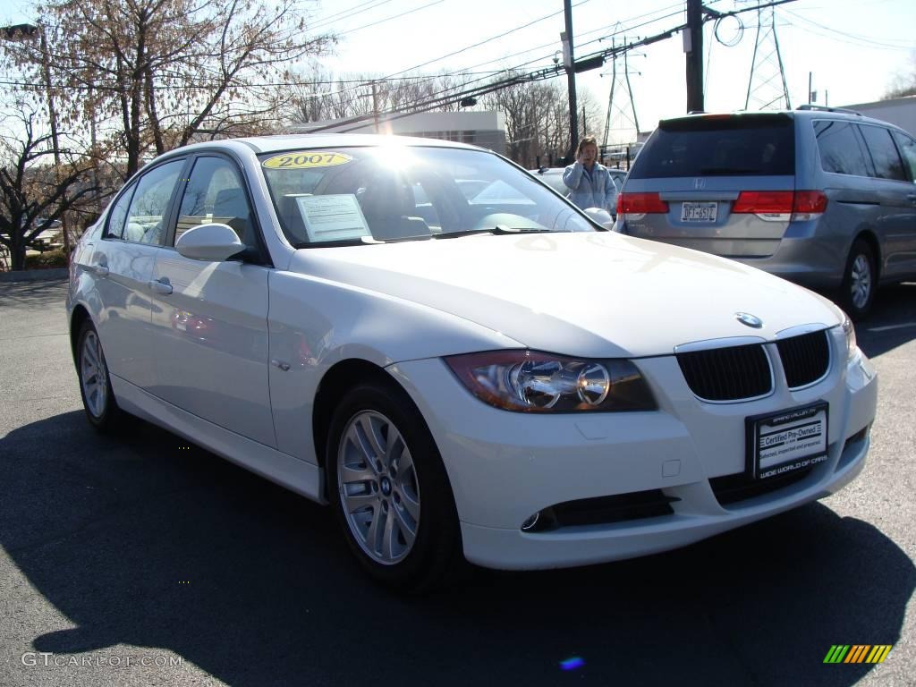 2007 3 Series 328xi Sedan - Alpine White / Beige photo #3