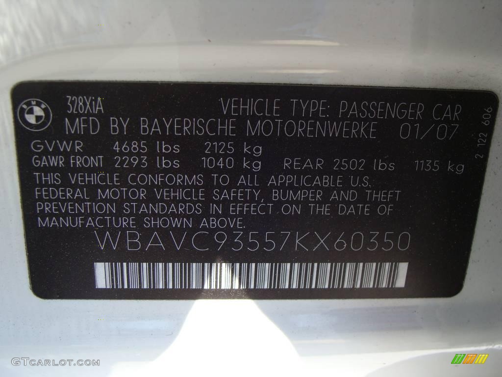 2007 3 Series 328xi Sedan - Alpine White / Beige photo #15
