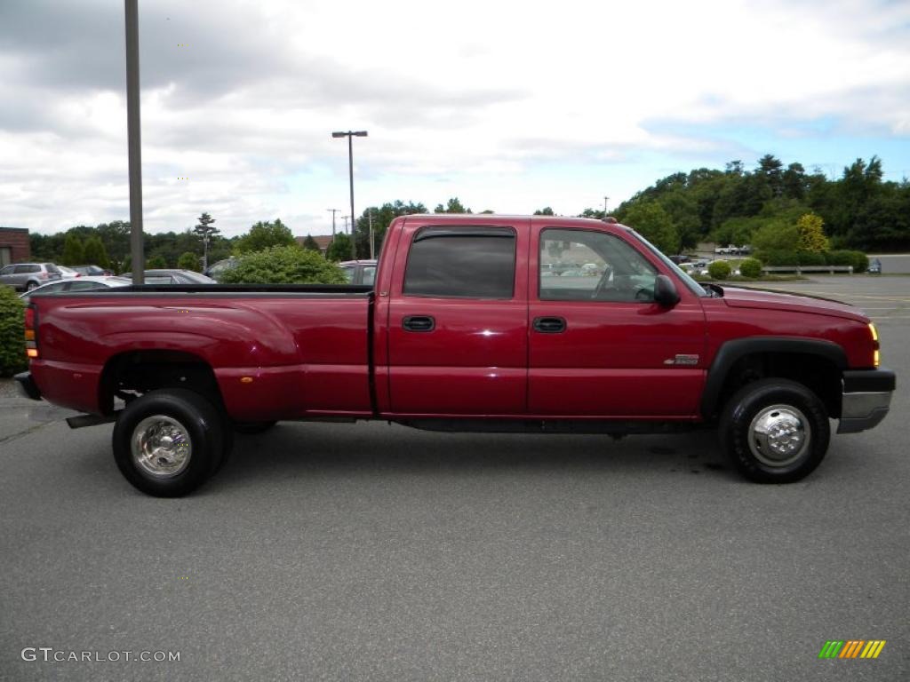 2005 Silverado 3500 LT Crew Cab 4x4 Dually - Sport Red Metallic / Dark Charcoal photo #4