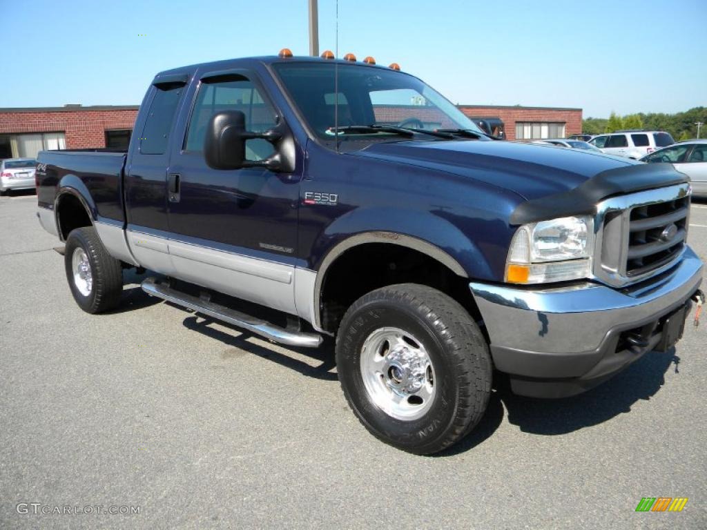 2002 F350 Super Duty Lariat SuperCab 4x4 - True Blue Metallic / Medium Flint photo #1