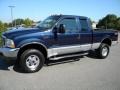 2002 True Blue Metallic Ford F350 Super Duty Lariat SuperCab 4x4  photo #27