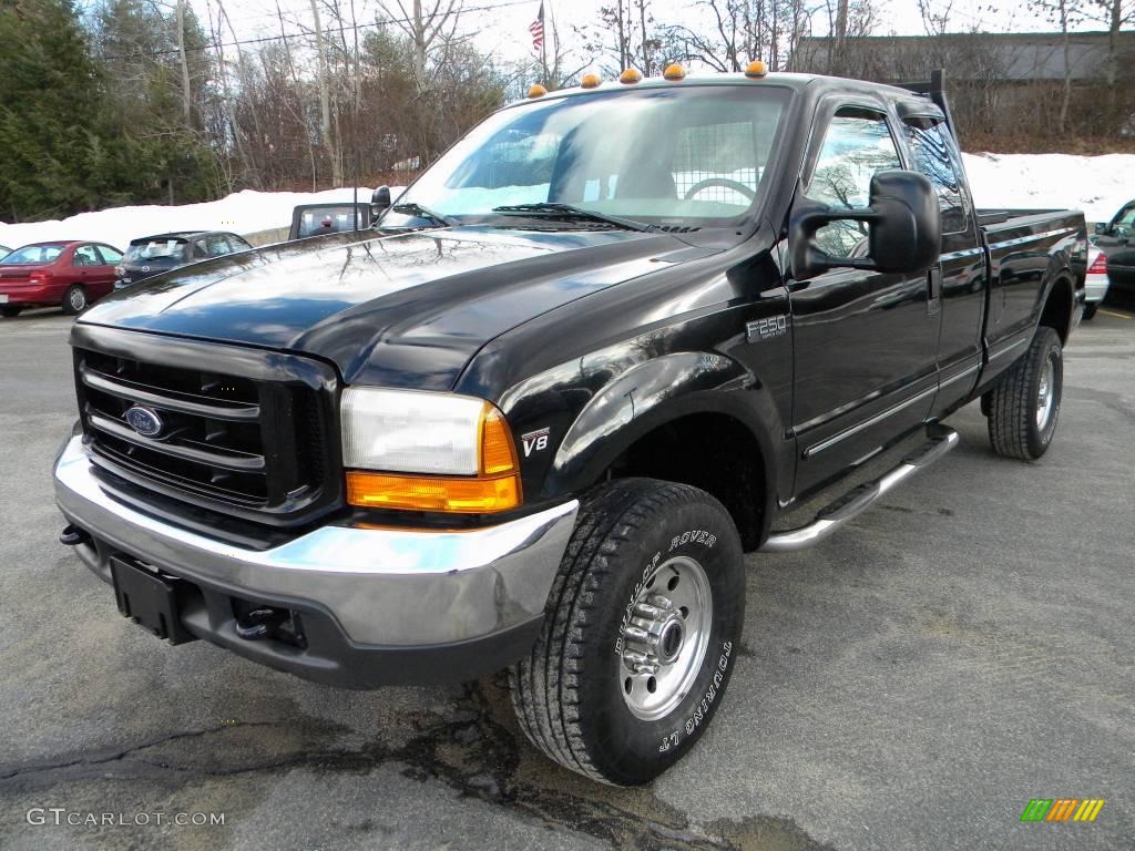 Black 1999 Ford F250 Super Duty XLT Extended Cab 4x4 Exterior Photo #40597357