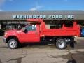 Vermillion Red - F350 Super Duty XL Regular Cab 4x4 Chassis Dump Truck Photo No. 1