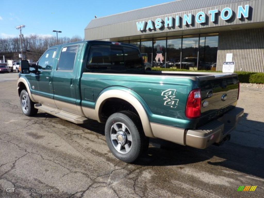 2011 F250 Super Duty King Ranch Crew Cab 4x4 - Forest Green Metallic / Chaparral Leather photo #2