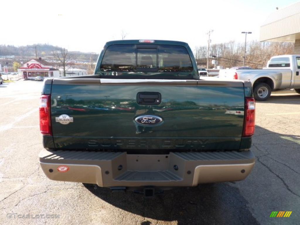2011 F250 Super Duty King Ranch Crew Cab 4x4 - Forest Green Metallic / Chaparral Leather photo #3
