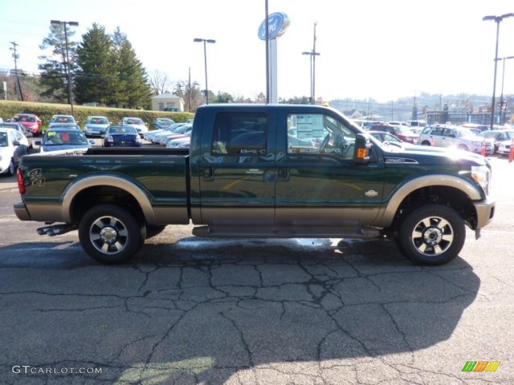 2011 F250 Super Duty King Ranch Crew Cab 4x4 - Forest Green Metallic / Chaparral Leather photo #5