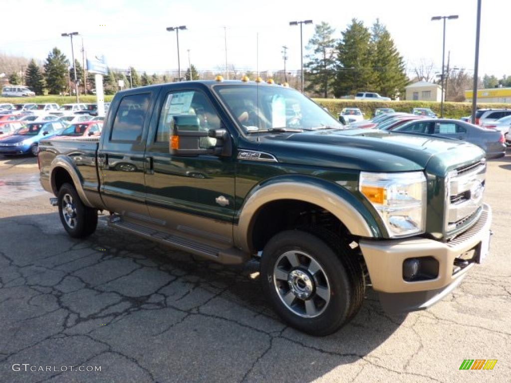 2011 F250 Super Duty King Ranch Crew Cab 4x4 - Forest Green Metallic / Chaparral Leather photo #6