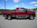 2005 Dark Toreador Red Metallic Ford F250 Super Duty XLT SuperCab 4x4  photo #3