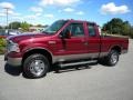 2005 Dark Toreador Red Metallic Ford F250 Super Duty XLT SuperCab 4x4  photo #10