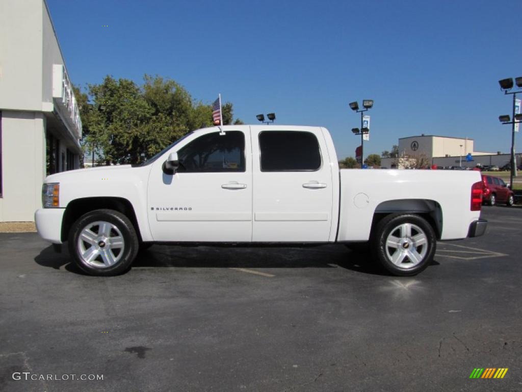 2008 Silverado 1500 LT Crew Cab - Summit White / Light Cashmere/Ebony Accents photo #4